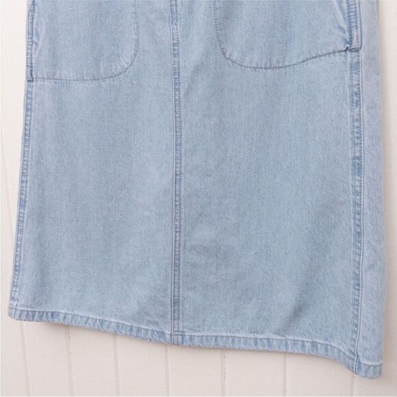 Madewell Size 24 Denim Tab Waist A - Line Midi Skirt in Lynnhaven Wash - Picture 6 of 12